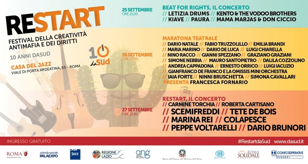 Restart Festival a Roma: sei giorni di musica, teatro, mostre e street art