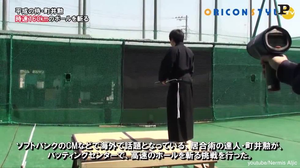 Samurai taglia palla da baseball a 160 km/h