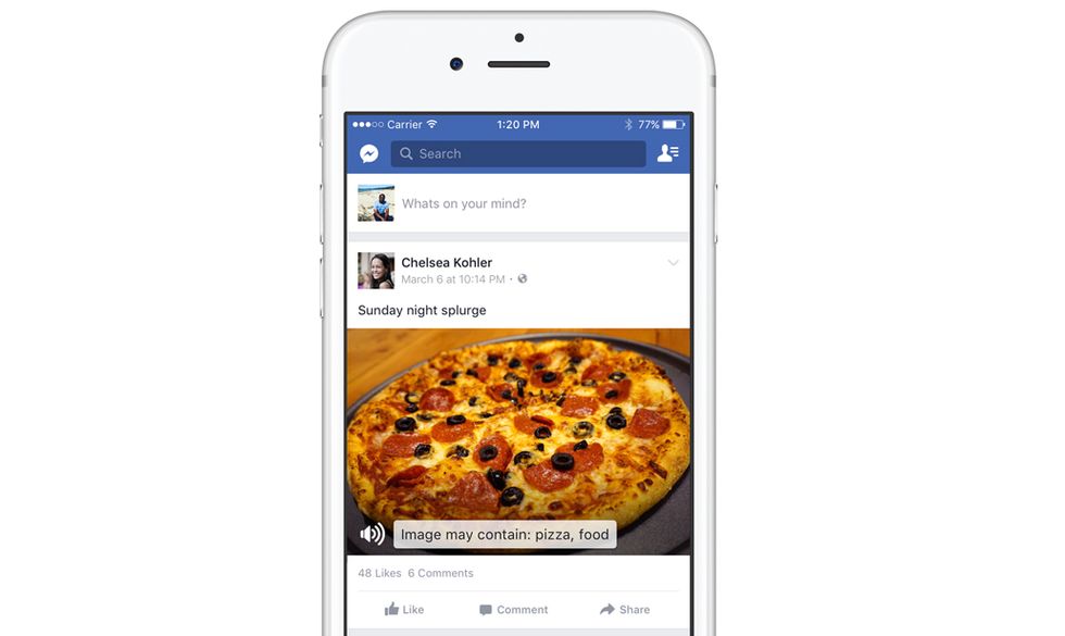 Facebook: intelligenza artificiale per raccontare foto e video ai non vedenti