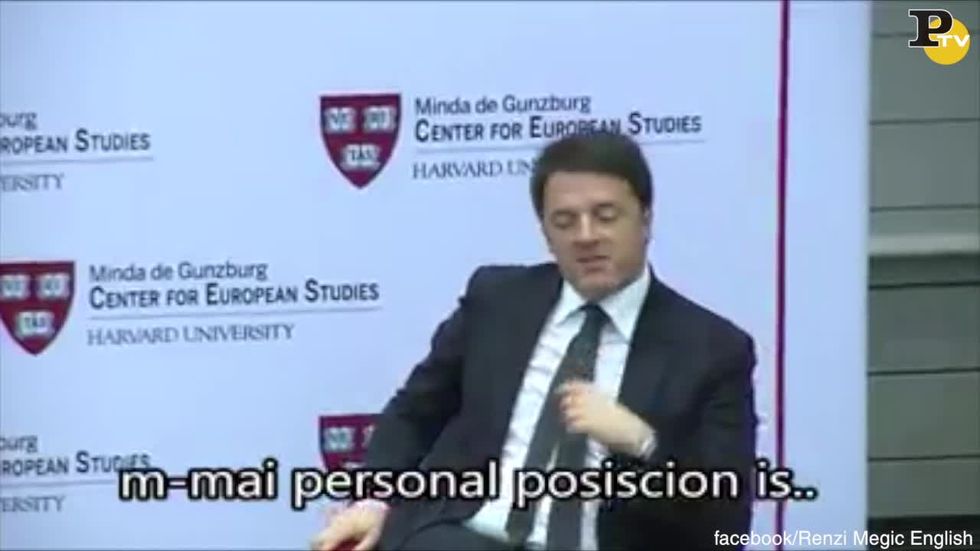 L'inglese "maccheronico" di Renzi ad Harvard