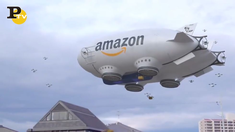 Il dirigibile di Amazon che lancia droni