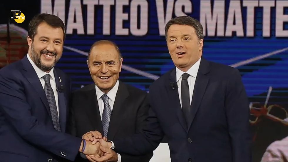 Scontro tv tra Renzi e Salvini a Porta a Porta