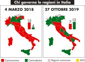 mappa regioni Italia politica