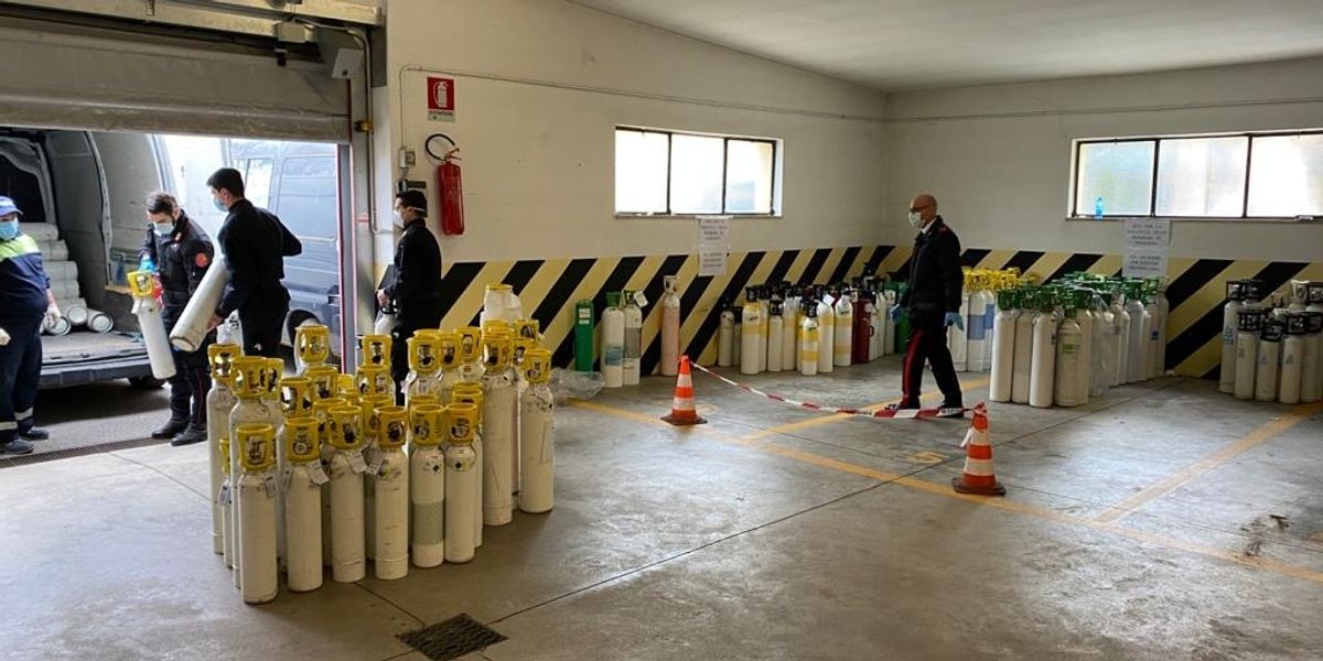 «L'ossigeno» dei Carabinieri per Bergamo
