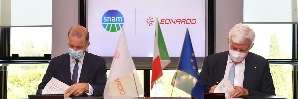 Leonardo e Snam siglano un accordo per lo sviluppo di tecnologie innovative