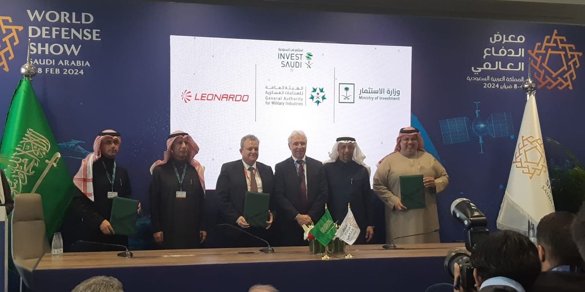 Riad, accordo sulla Difesa tra Leonardo e il Ministero degli investimenti dell’Arabia Saudita