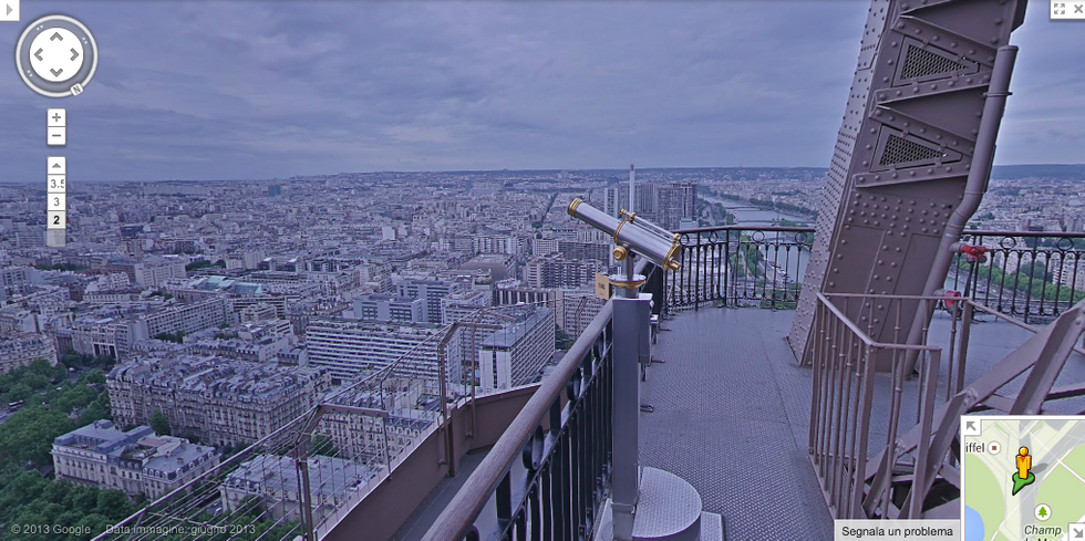 Google Street View sulla Torre Eiffel