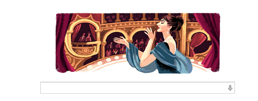 Google: un doodle per i 90 anni di Maria Callas