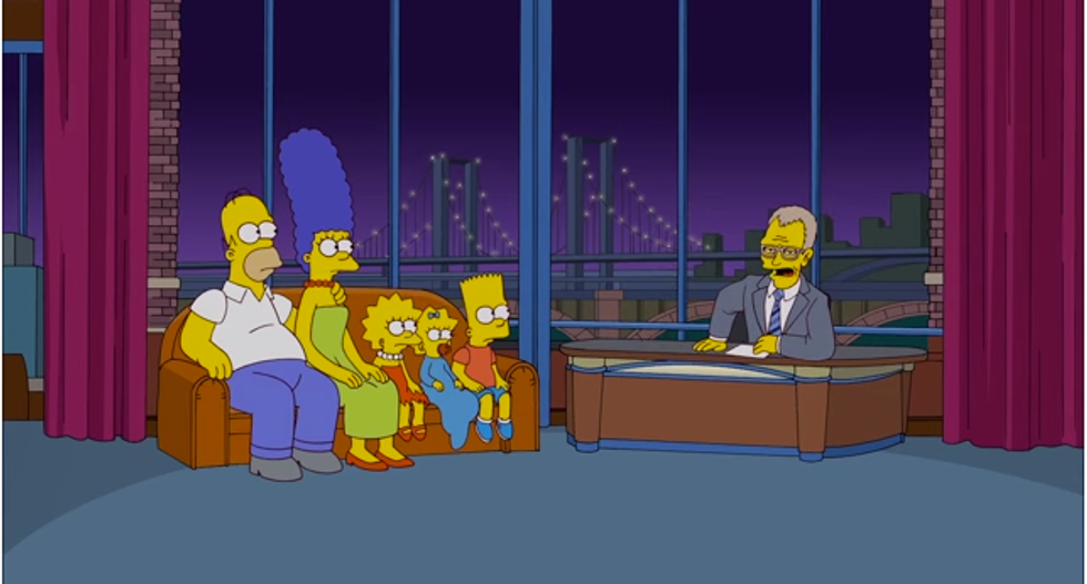 La famiglia Simpson rende omaggio a David Letterman