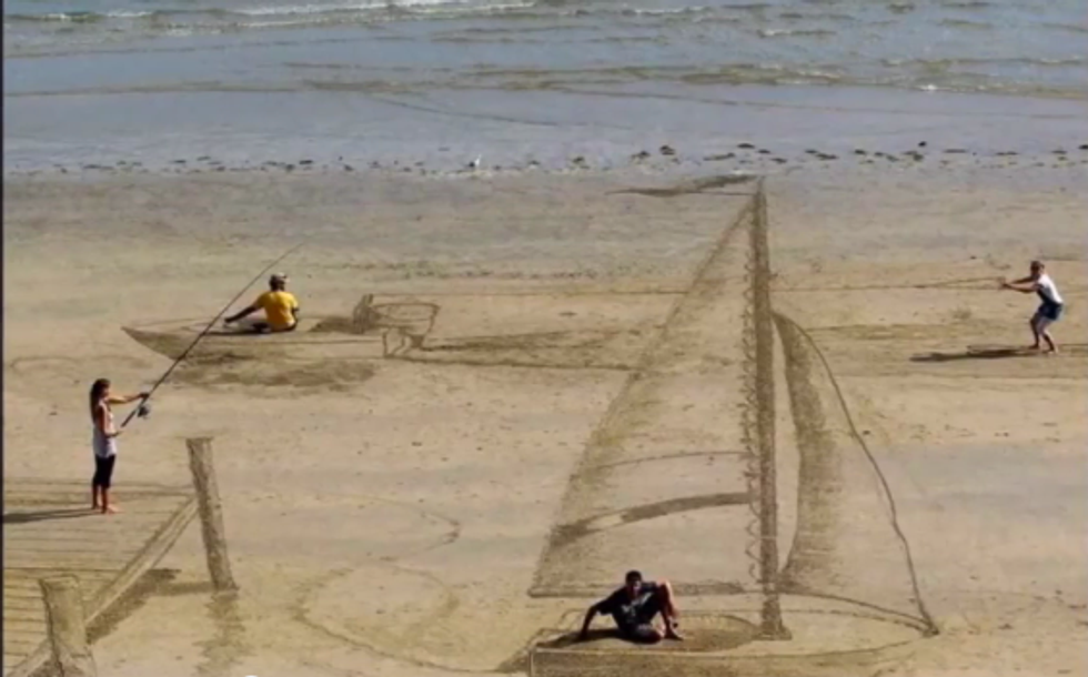 Disegni sulla sabbia in 3D