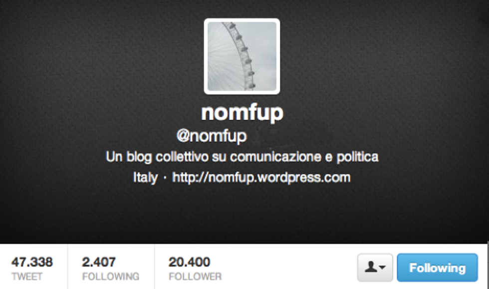 @Nomfup: Un quarantaepassenne, eternamente sospeso tra la comunicazione politica e il giornalismo