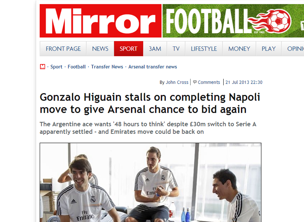 Higuain vuole aspettare il rilancio dell'Arsenal