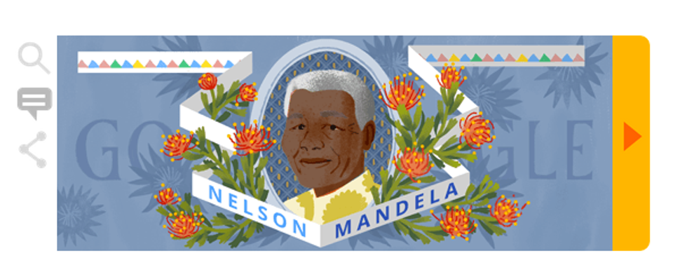 Un doodle per Nelson Mandela