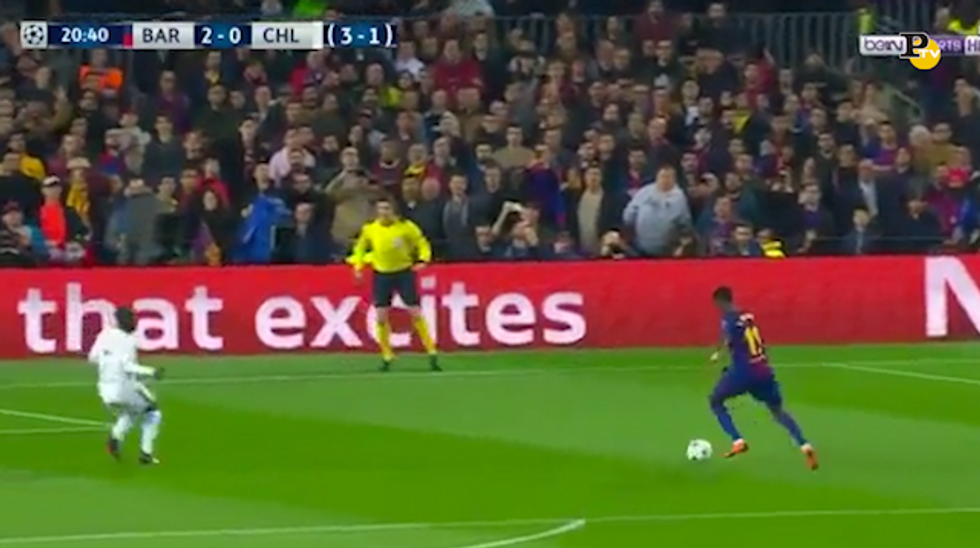 Barcellona-Chelsea: la serpentina di Messi a servizio di Dembele