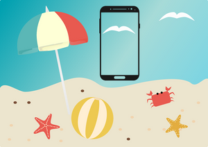 spiaggia smartphone