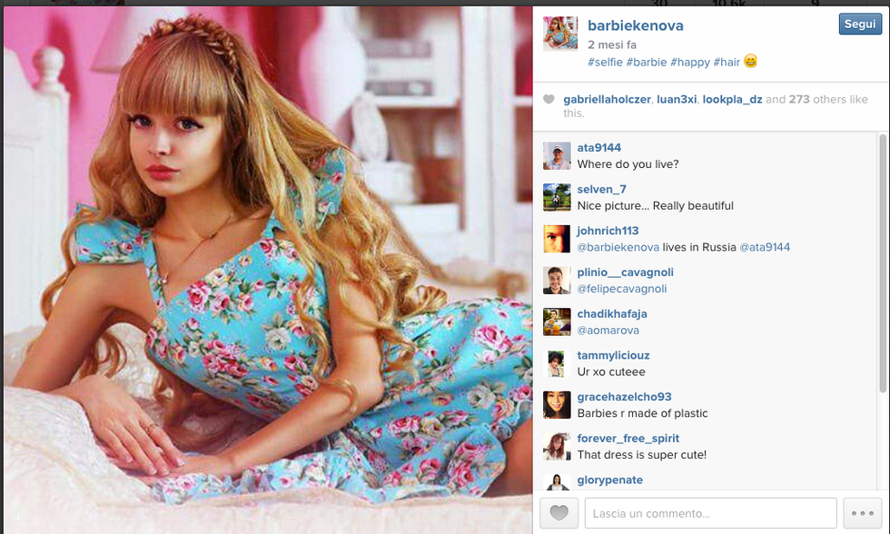 Angelica Kenova, la modella trasformata in Barbie dai genitori