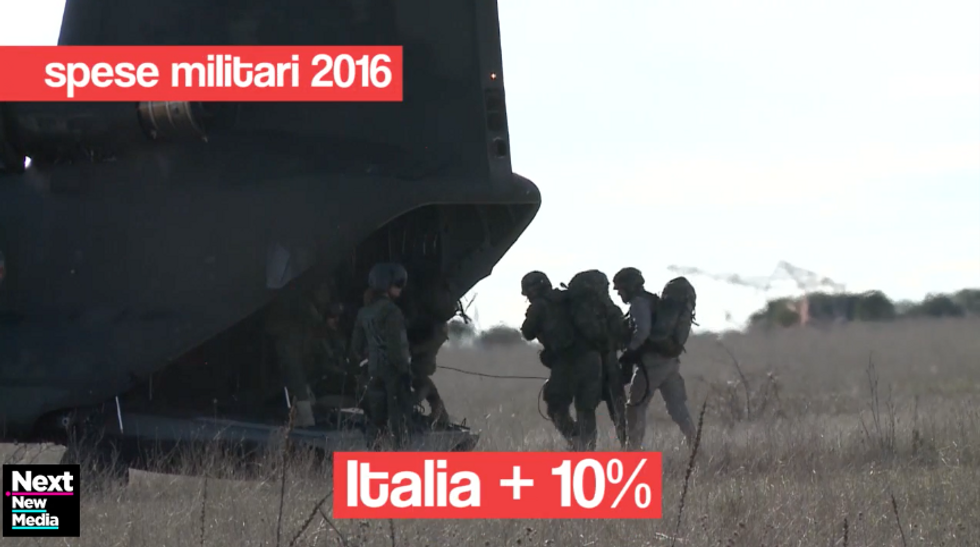 L'impennata delle spese militari italiane