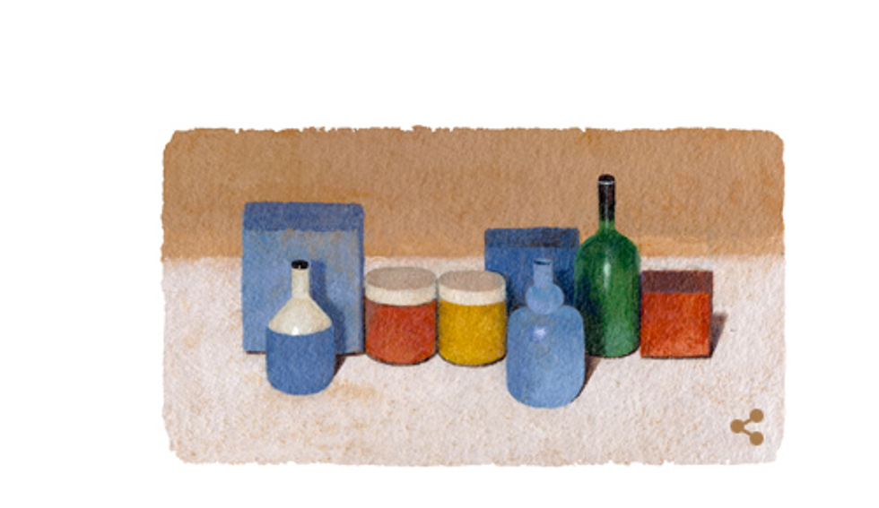 Giorgio Morandi, un doodle per il pittore italiano