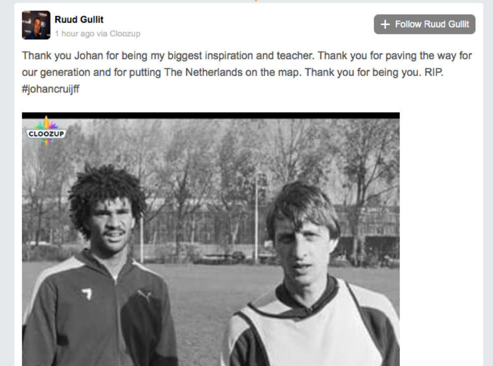 Il mondo del calcio piange Johan Cruyff: i messaggi d'addio