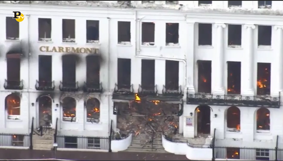 Incendio al Claremont Hotel in Inghilterra