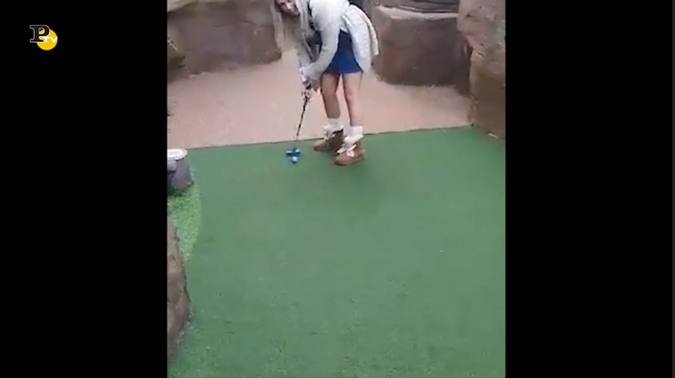 Una golfista molto fortunata