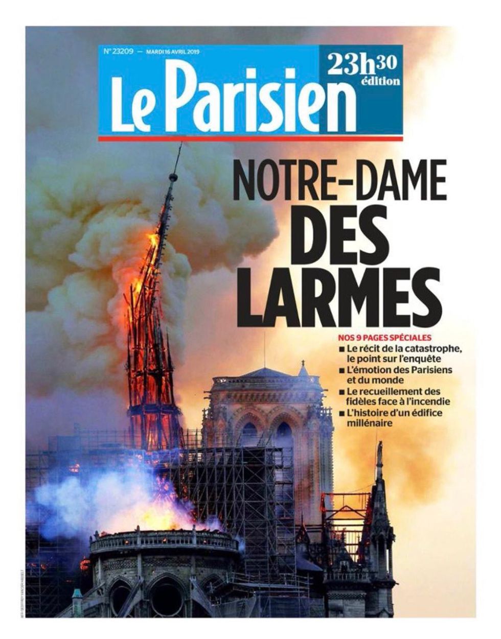 incendio notre dame parigi notizia mondo prime pagine giornali