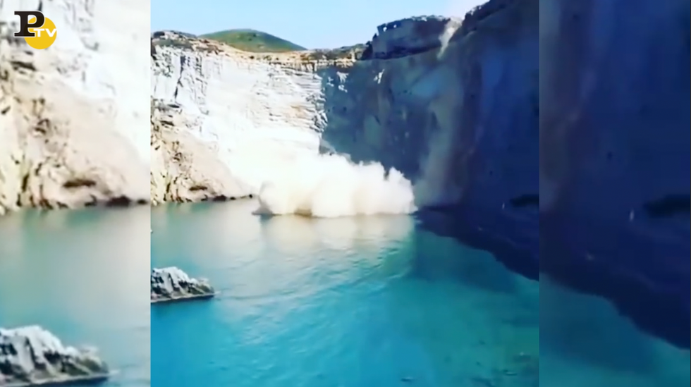 Isola Ponza crollo Chiaia di Luna video