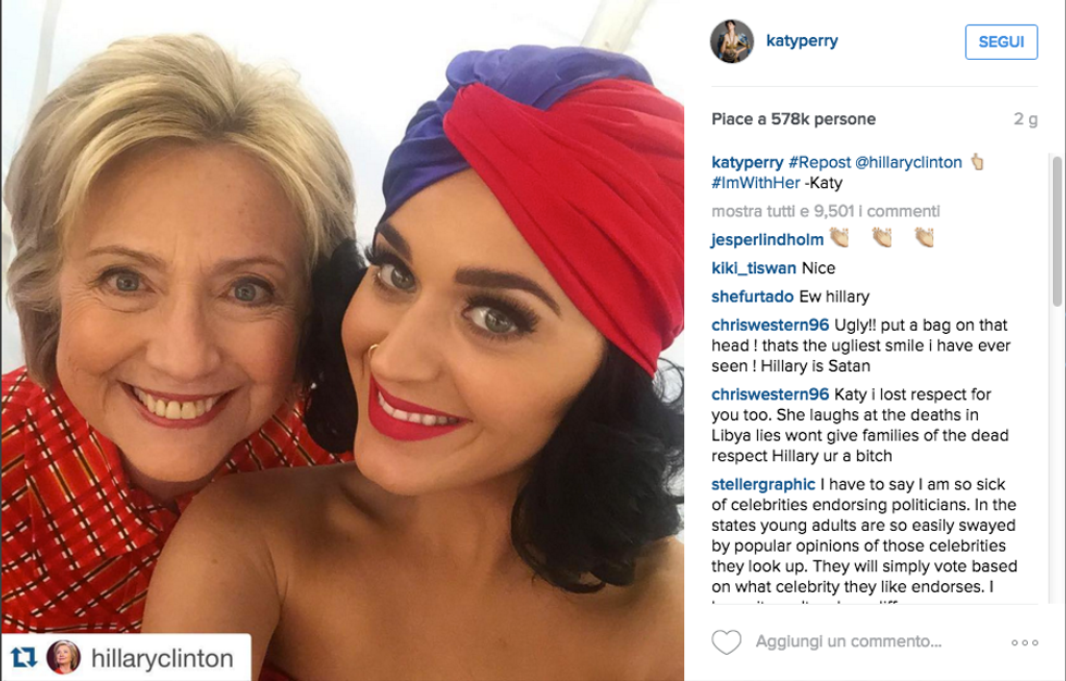 Katy Perry e Hillary Clinton