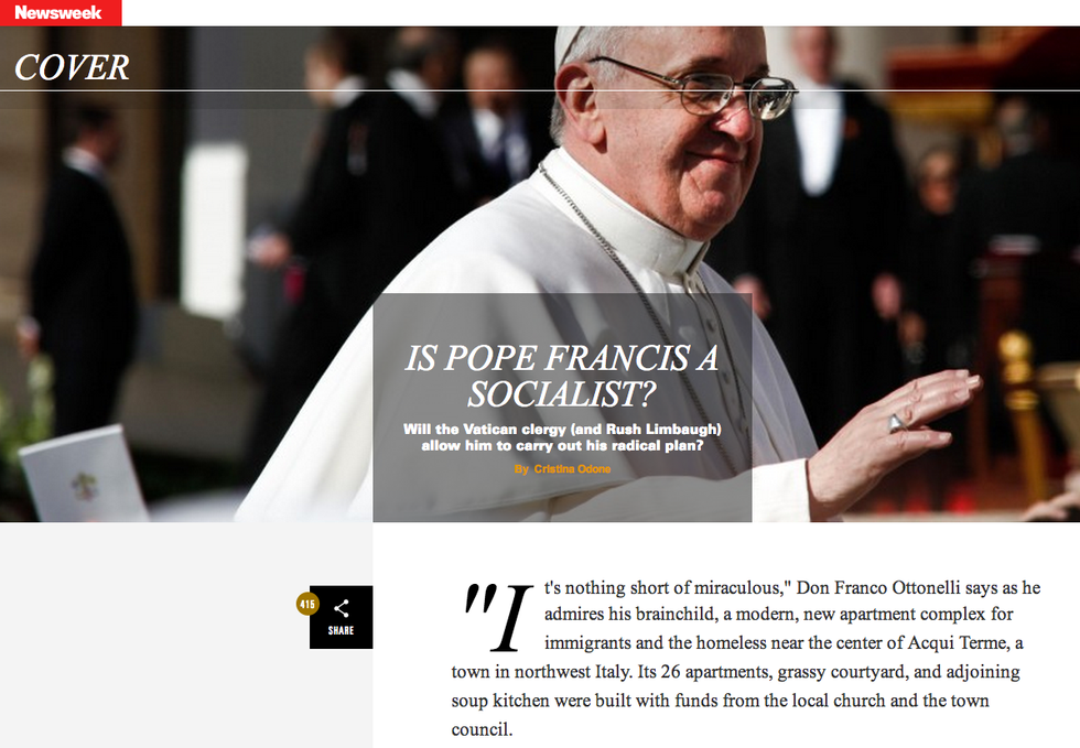 Papa Francesco è socialista?