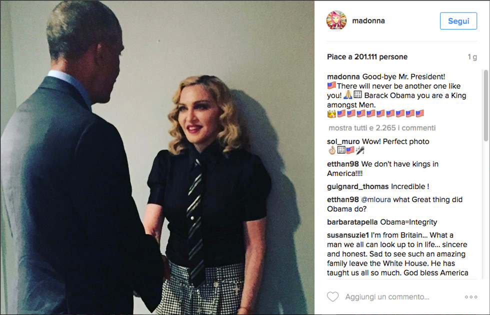 L'incontro tra Barack Obama e Madonna