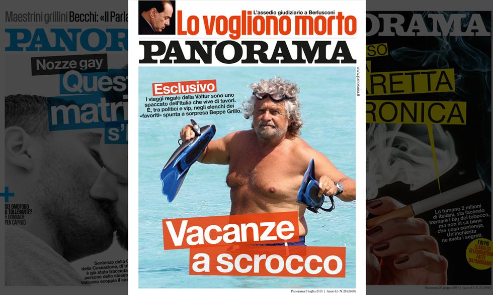 Panorama: i giudici contro Berlusconi (mentre Grillo va in ferie a scrocco)