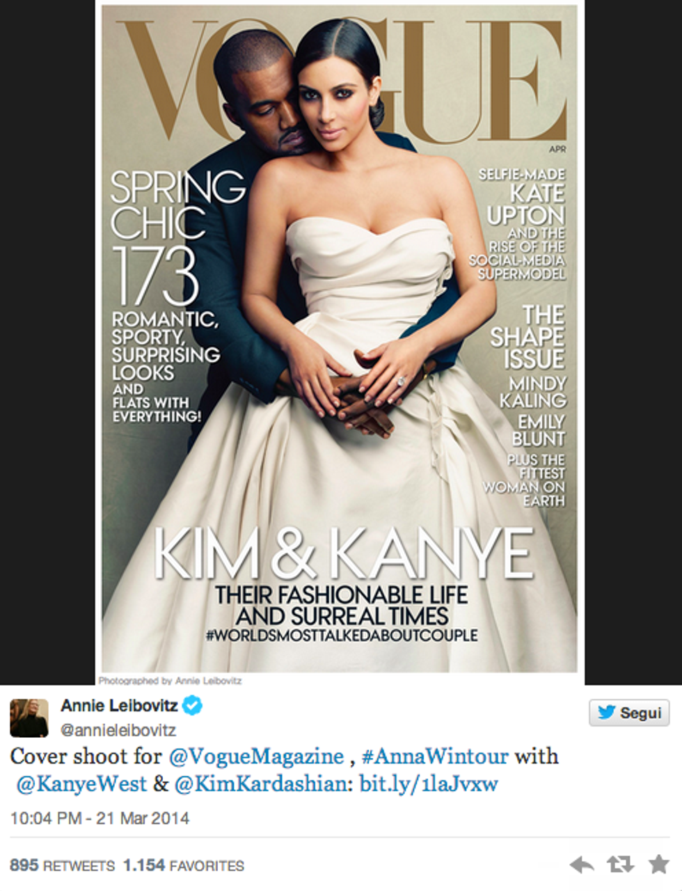 Kim Kardashian e Kanye West sposi sulla cover di Vogue America
