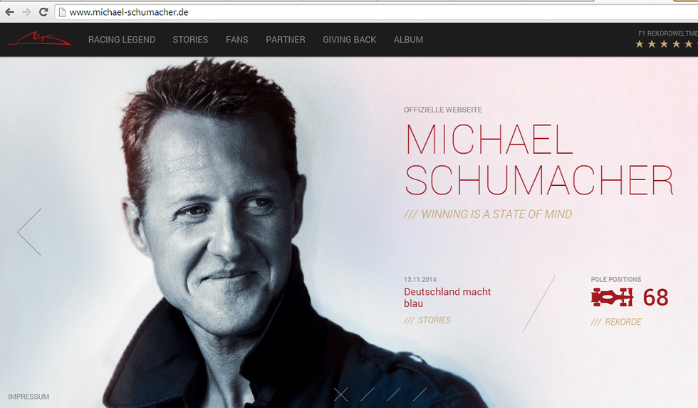 Schumacher, riaperto il sito ufficiale