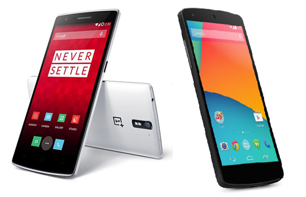 OnePlus One contro Google Nexus 5
