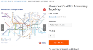 La mappa della metropolitana di Londra in versione shakespeariana