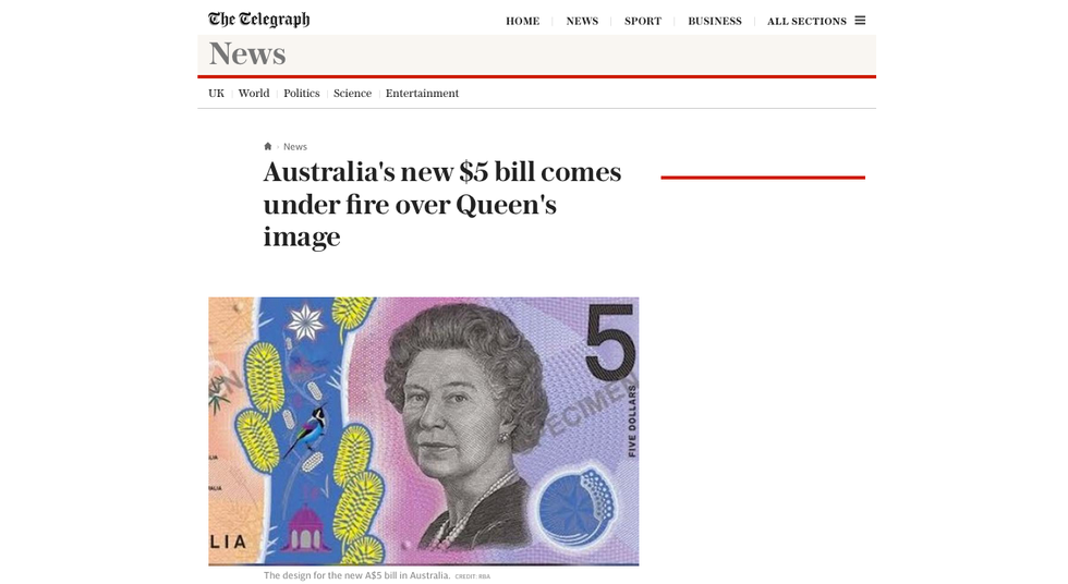 La nuova banconota australiana