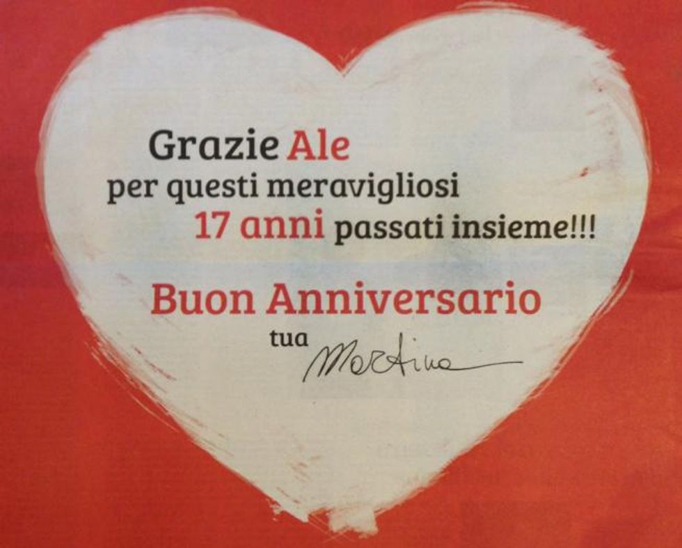 Martina Colombari sul Corriere regala il cuore al suo Ale