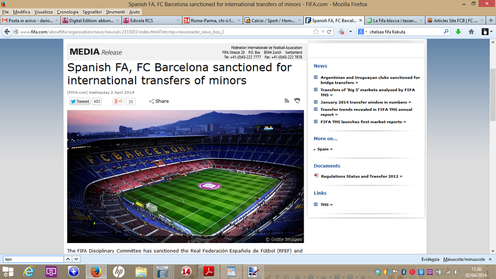 Caso Barcellona-Fifa: ecco cosa dice l'articolo 19