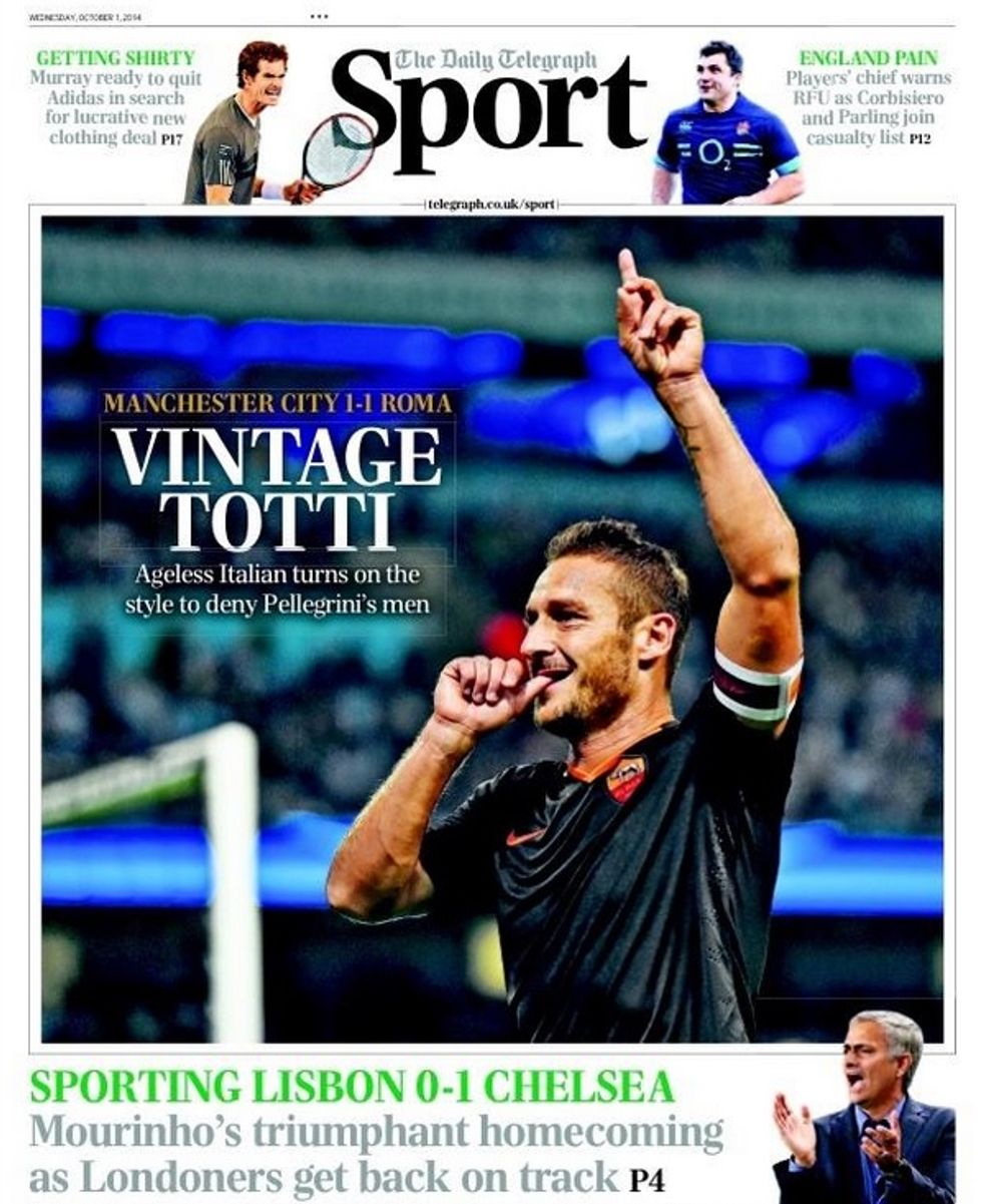 La leggenda di Totti sui giornali del mondo