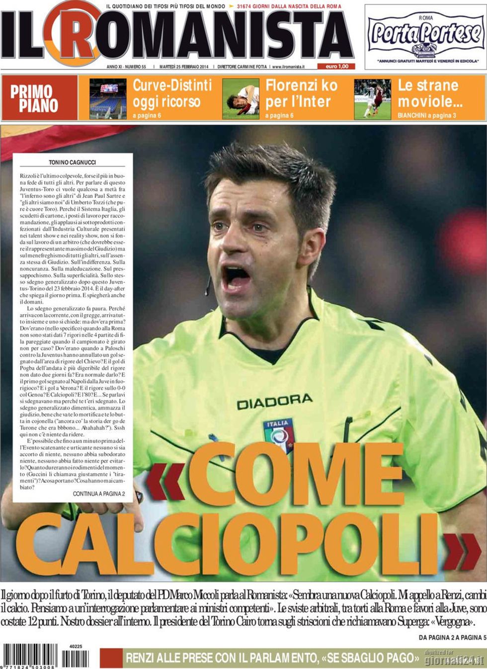 La rabbia di Roma: "Peggio di Calciopoli. La Juve? Arrogante"