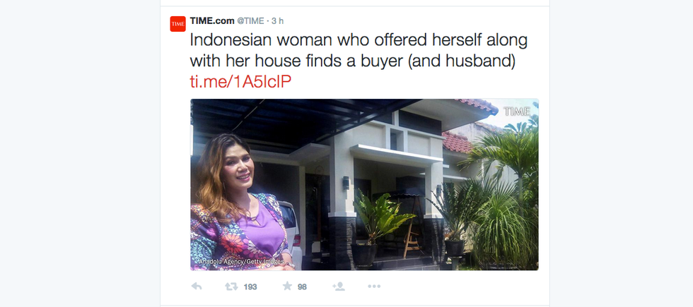 Dall'Indonesia la donna che vende casa a chi la sposa