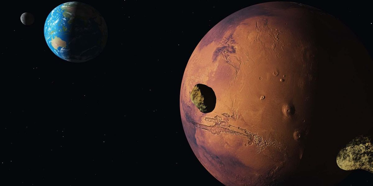 ​La Terra tra la Luna e Marte