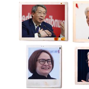 Yi Gang (Banca popolare cinese),  Christine Lagarde (Banca centrale europea), Jerome Powell (Federal reserve - Stati Uniti), Ėl’vira Nabiullina (Banca di Russia),