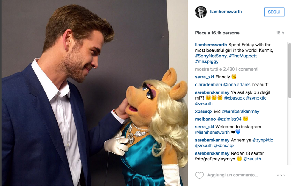 Liam Hemsworth e Miss Piggy