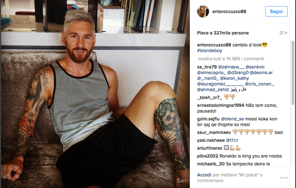 Lionel Messi in versione blondie