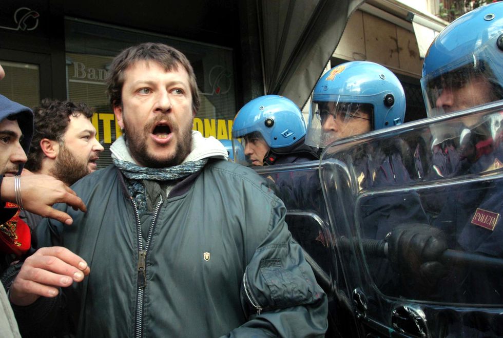 Luca Casarini proteste