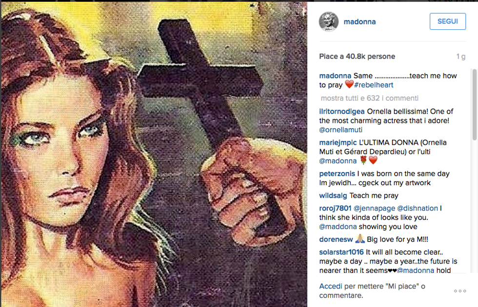 Madonna posta un'immagine di Ornella Muti su Instagram