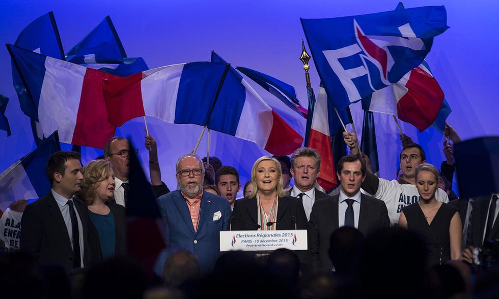 Marine Le Pen in campagna elettorale