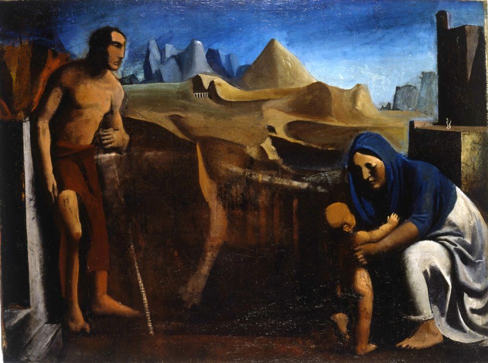 Mario Sironi, “La famiglia”, 1927, proveniente dalla Galleria nazionale d’arte moderna di Roma.