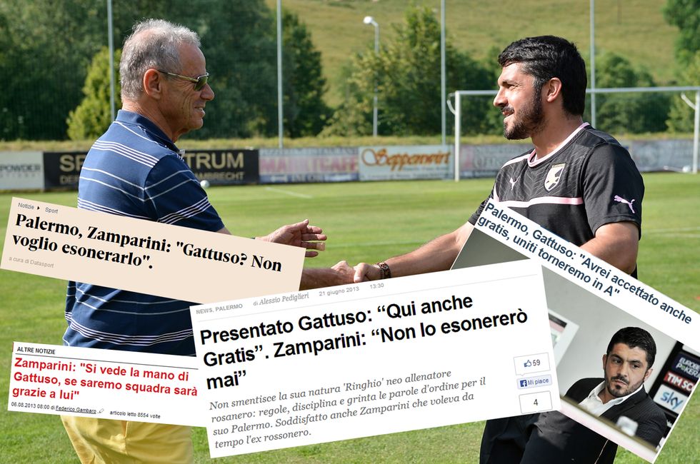 Zamparini fa 20, esonerato anche Gattuso: "Errore mio"